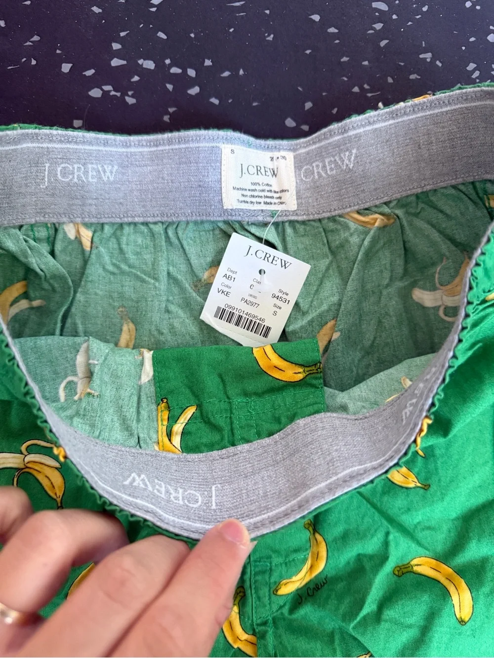 J.Crew Men Green Banana Print Shorts